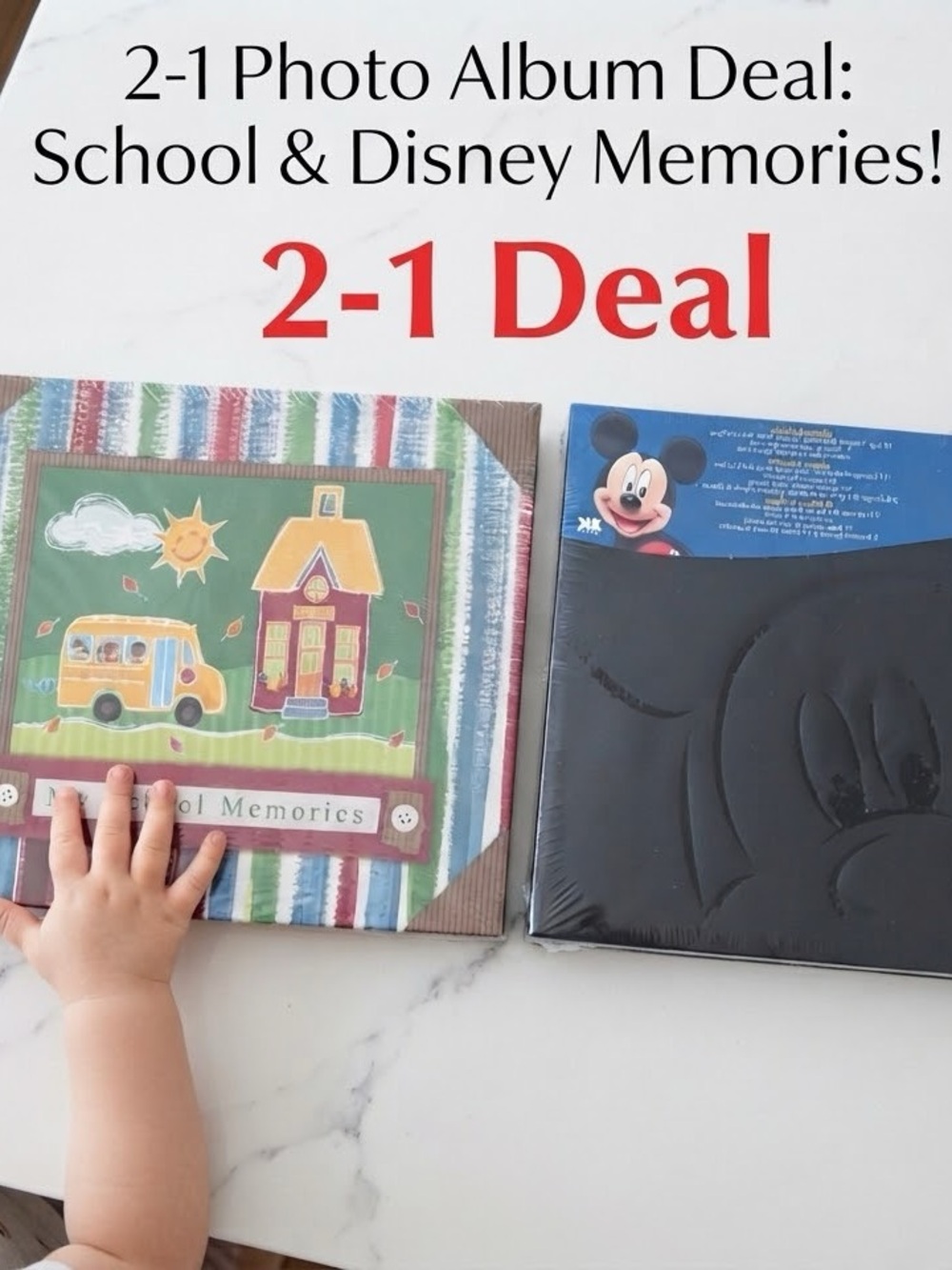 Disney Kids Photo Album Set - Black & Multicolor Stripe